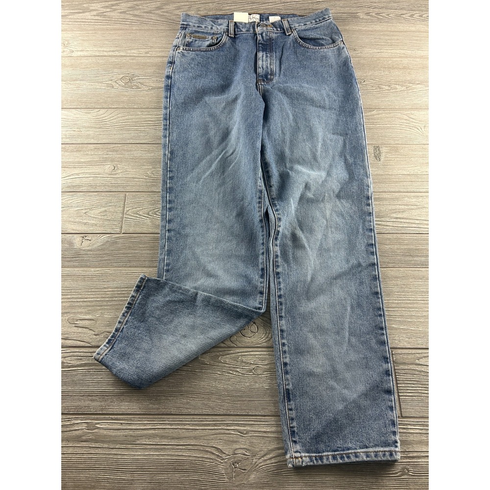 VTG Y2K Calvin Klein Jeans Womens 12 Easy Fit Stone Wash Mom Denim Blue